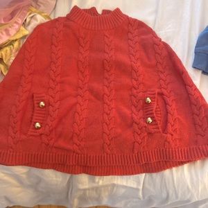 Janie and Jack orange Sweater cape pullover 4T fits 2T-4T. Subtle orange color.